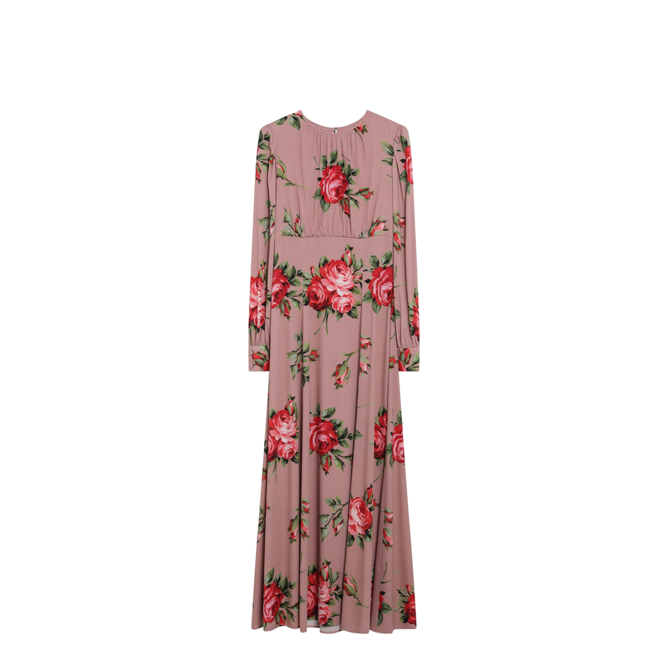 MAYFEYR - Dolce & Gabbana - Pink Crêpe Dress With Bouquet Print - F610OTFSA8QHF5ZN