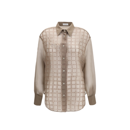 MAYFEYR - Brunello Cucinelli - Sheer Checked Shirt - MP940M3D06