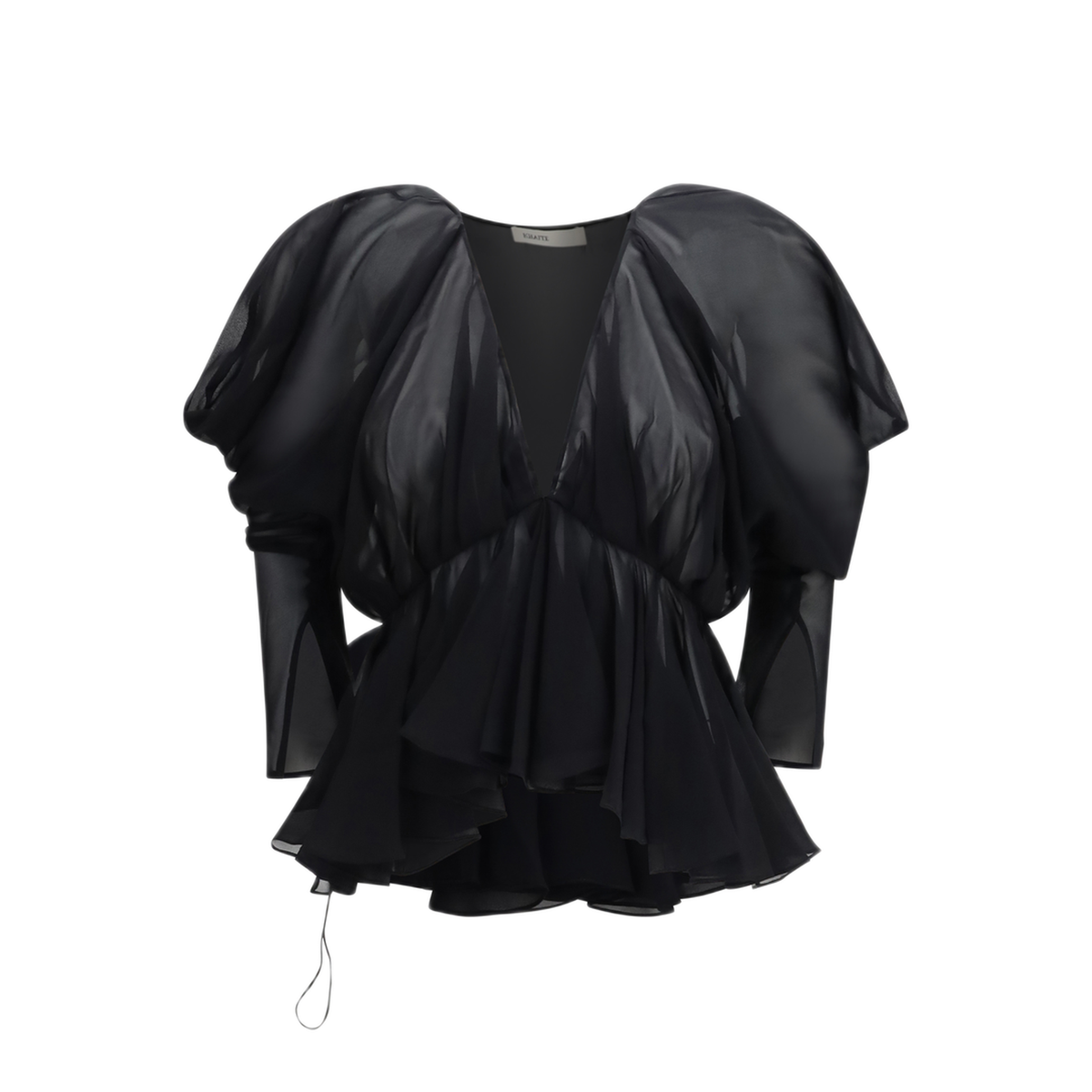 MAYFEYR - Khaite - Tylar Draped V Neck Top - 2554337200