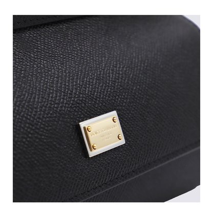 Sicily Small Calf Leather Top-Handle Bag - Nero