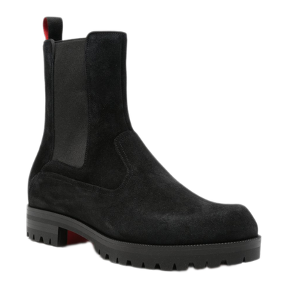 MAYFEYR - Christian Louboutin - Black Suede Finish Elasticated Side Boots - 3260798BK01