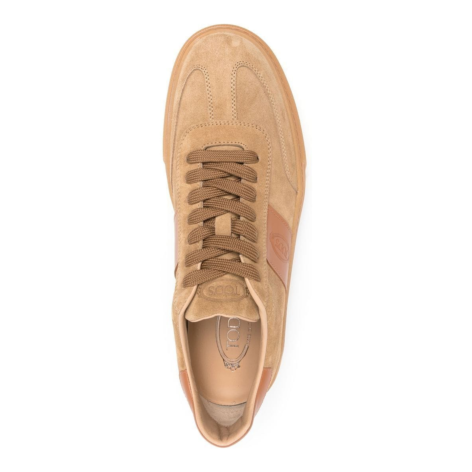 Beige Suede Low-Top Sneakers