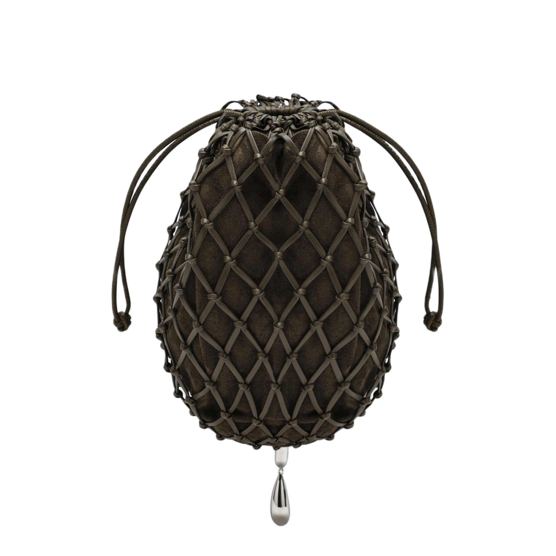 MAYFEYR - SAVETTE - Macram Pouch In Brown Calf Leather - H-045-3232021