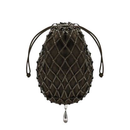 MAYFEYR - SAVETTE - Macram Pouch In Brown Calf Leather - H-045-3232021