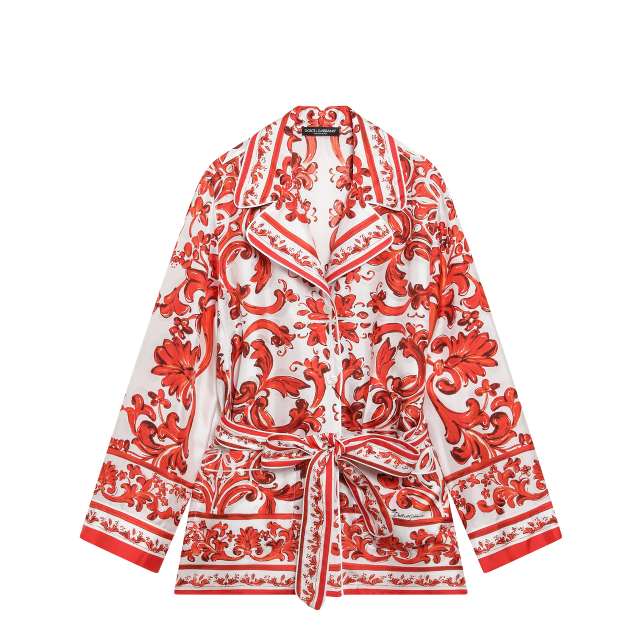 MAYFEYR - Dolce & Gabbana - Vanity Shirt In Silk With Majolica Print, Multicolor - F5Q03TGDDRES9000