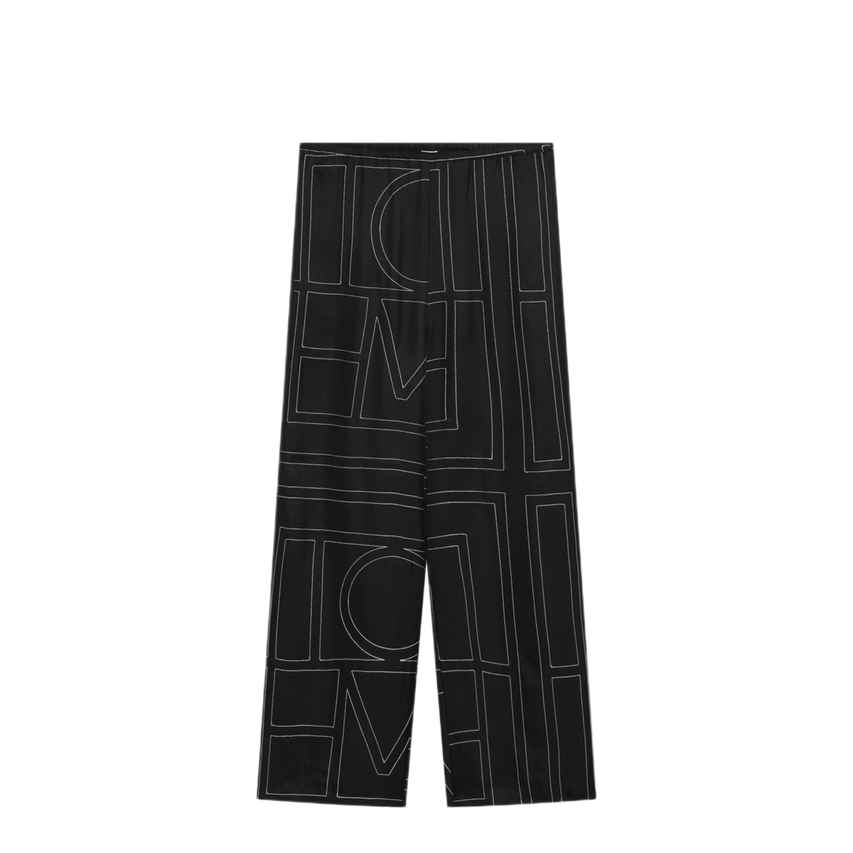 MAYFEYR - Toteme - Black Monogram Silk Pajama Trousers - 213-255707925