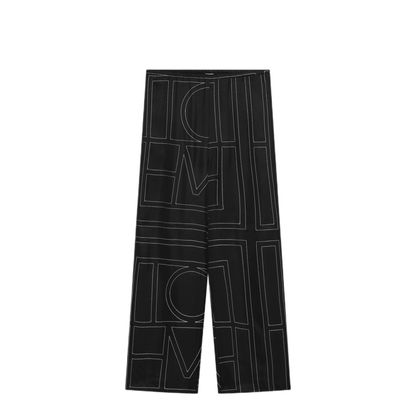 MAYFEYR - Toteme - Black Monogram Silk Pajama Trousers - 213-255707925