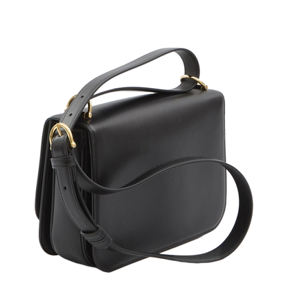 Siena Small Shoulder Bag in Black Leather