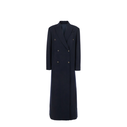 Long Double Breasted Coat Black