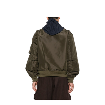Green Nylon Bomber Jacket