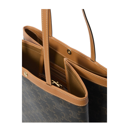 Medium Calfskin Flat Shopper - Brown