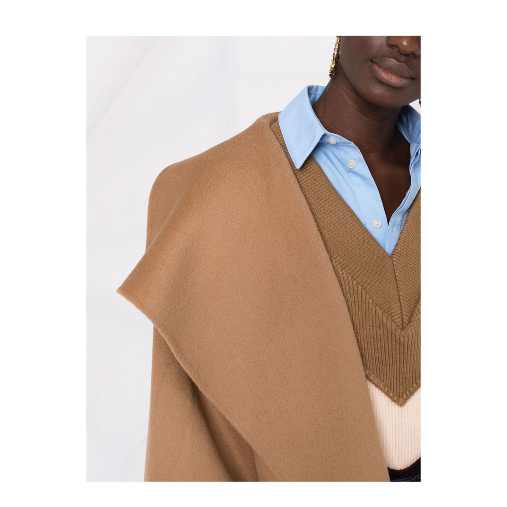 Camel Wool-Cashmere Blend Single-Breasted Coat