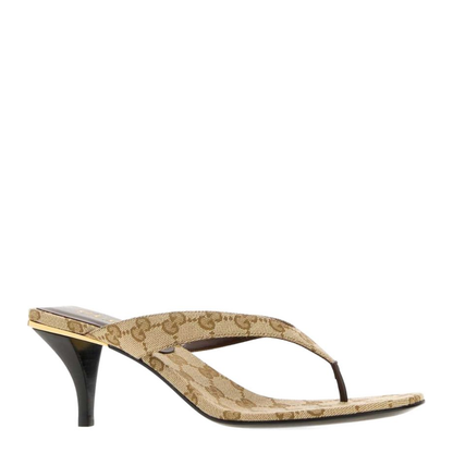 MAYFEYR - Gucci - Vittoria Thong In Sand And Brown Gg Canvas - 870786FAF3Z9642