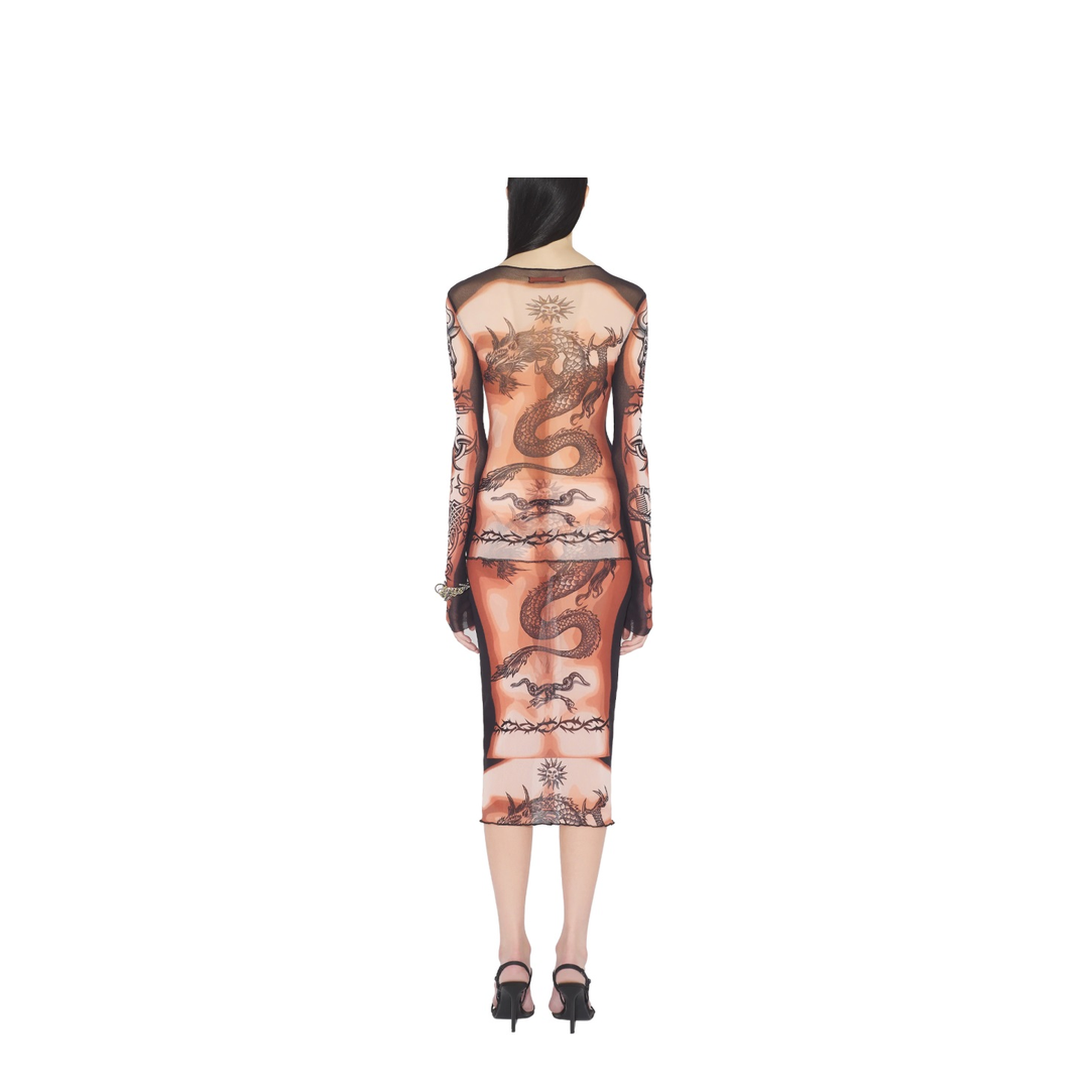 MIDI SKIRT WITH SAFE SEX TATTOO PRINT