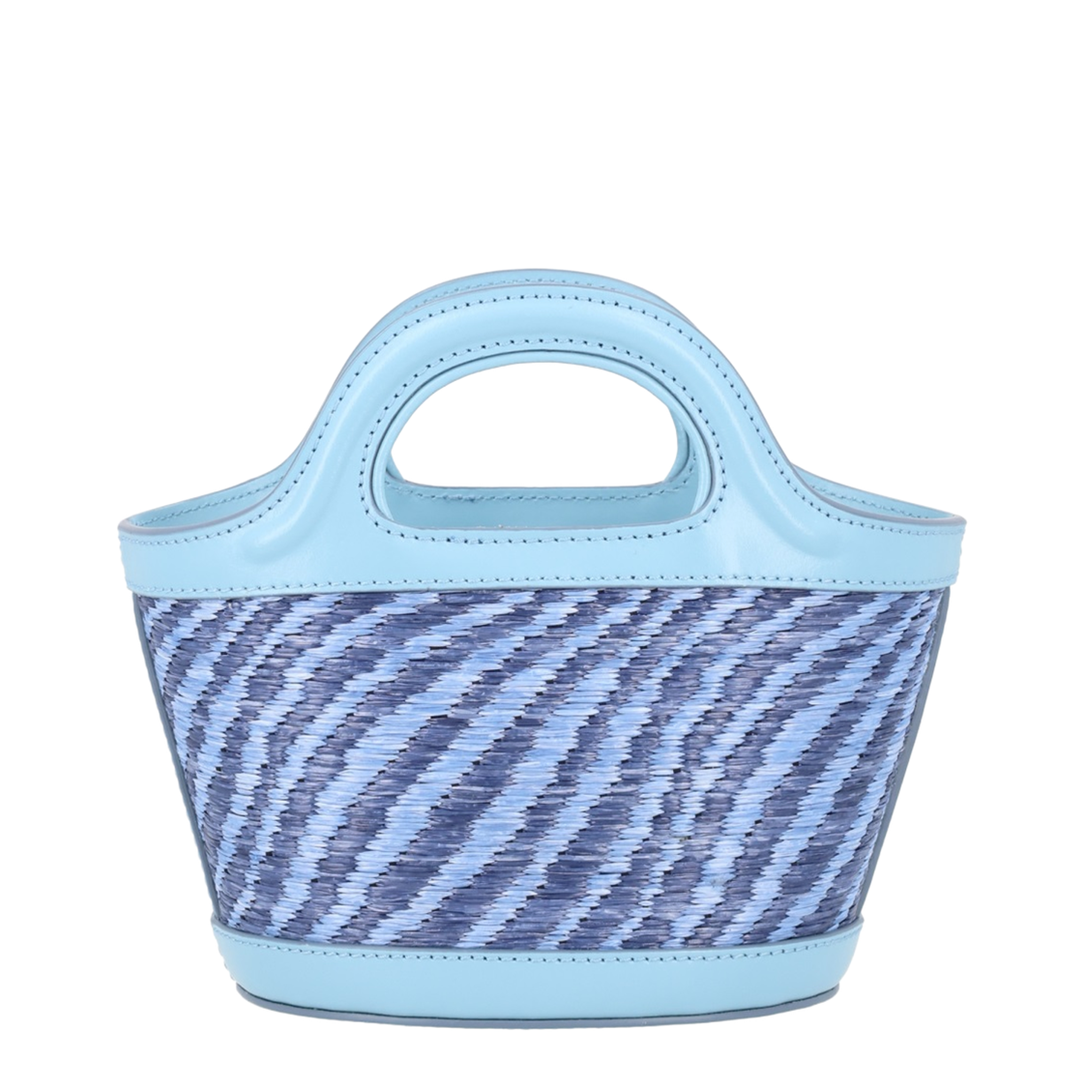 Blue Wavy Raffia-Effect Tropicalia Micro Bag