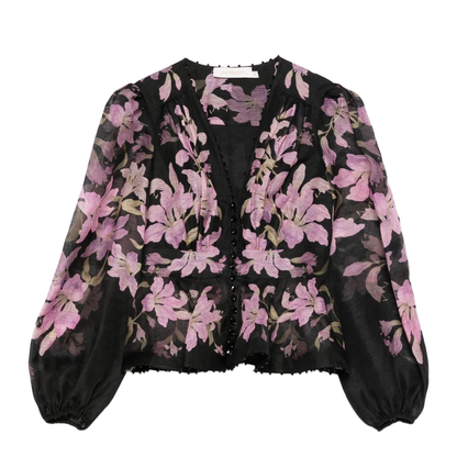 Black and Pink Dawning Blouse