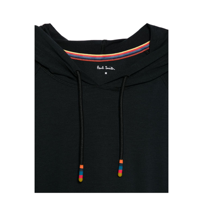 Black Drawstring Hooded Sweatshirt