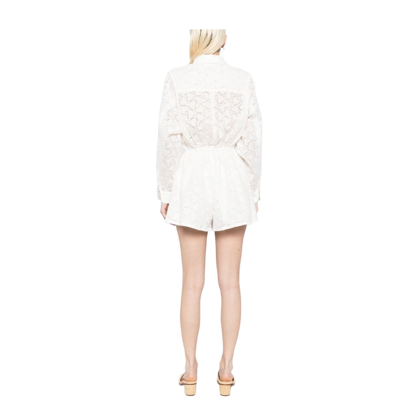 Crush Embroidered Linen Playsuit