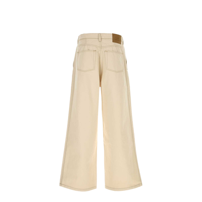 White Cotton Wide Fit Jeans