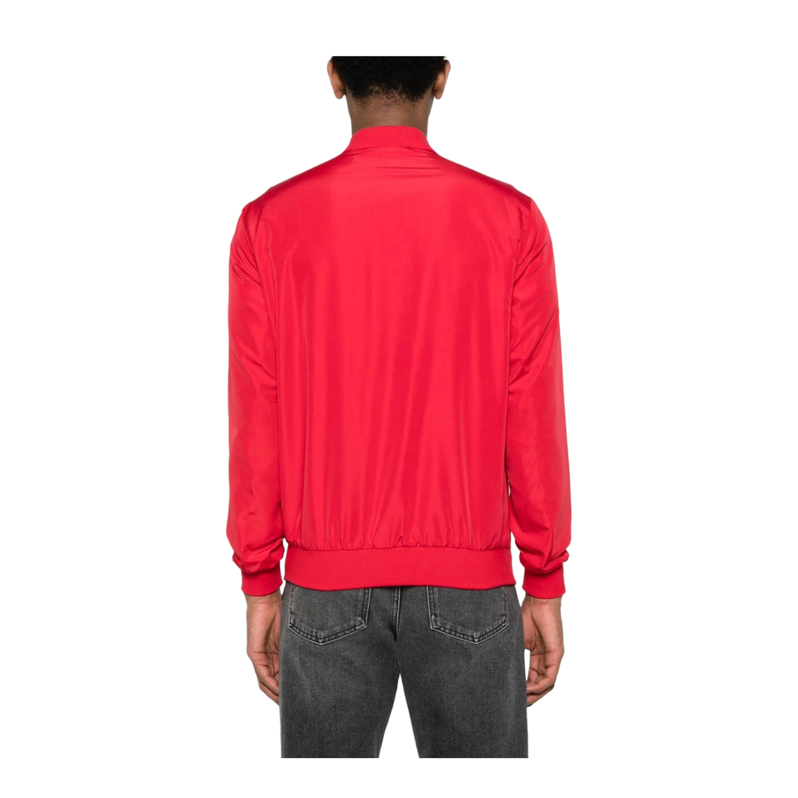 Crimson Red Baseball Collar Jacket