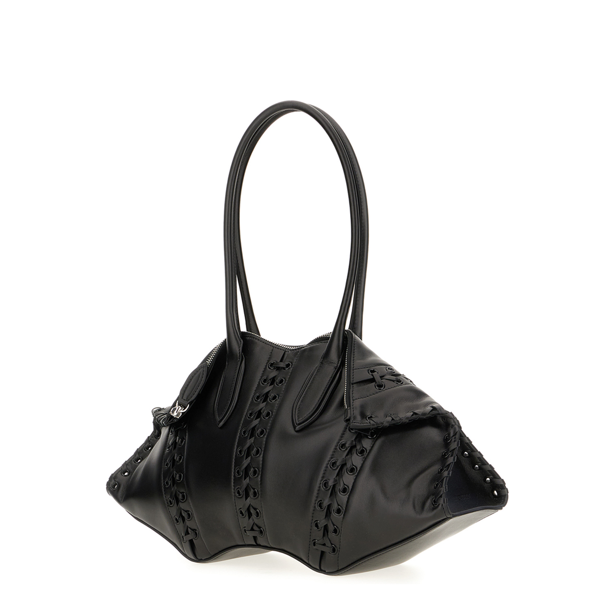 Manta Leather Shoulder Bag - Black