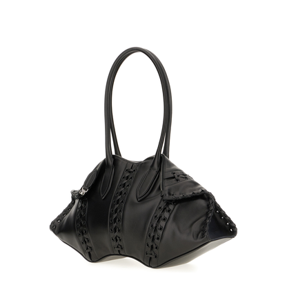 Manta Leather Shoulder Bag - Black
