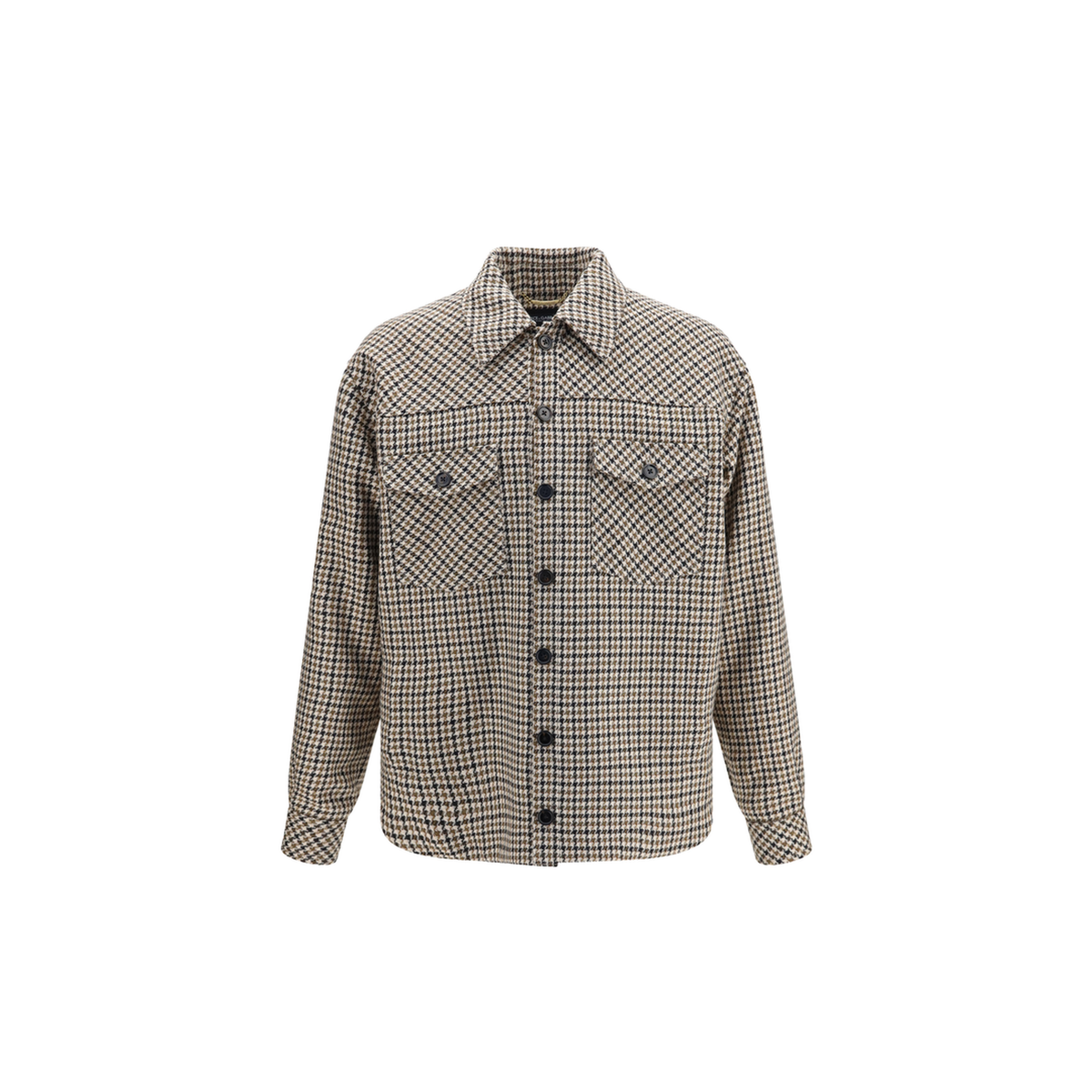 Quilted Houndstooth Wool Jacket