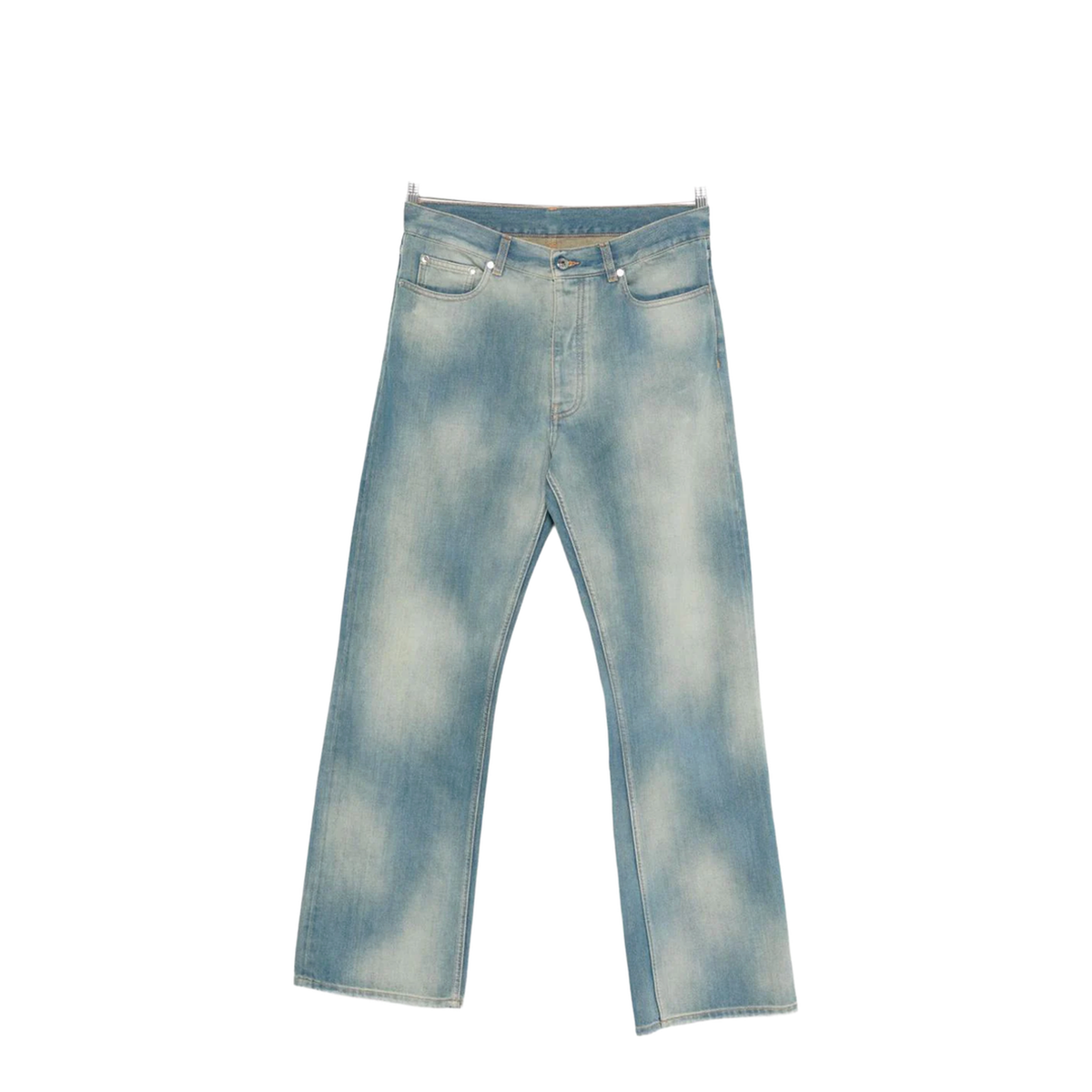 Diagonal Raw Patch 90S Skate Jeans in Dirty Blue
