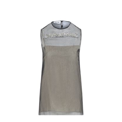 MAYFEYR - Miu Miu - Grey Cotton Top - MT2298SOOO6791F0002