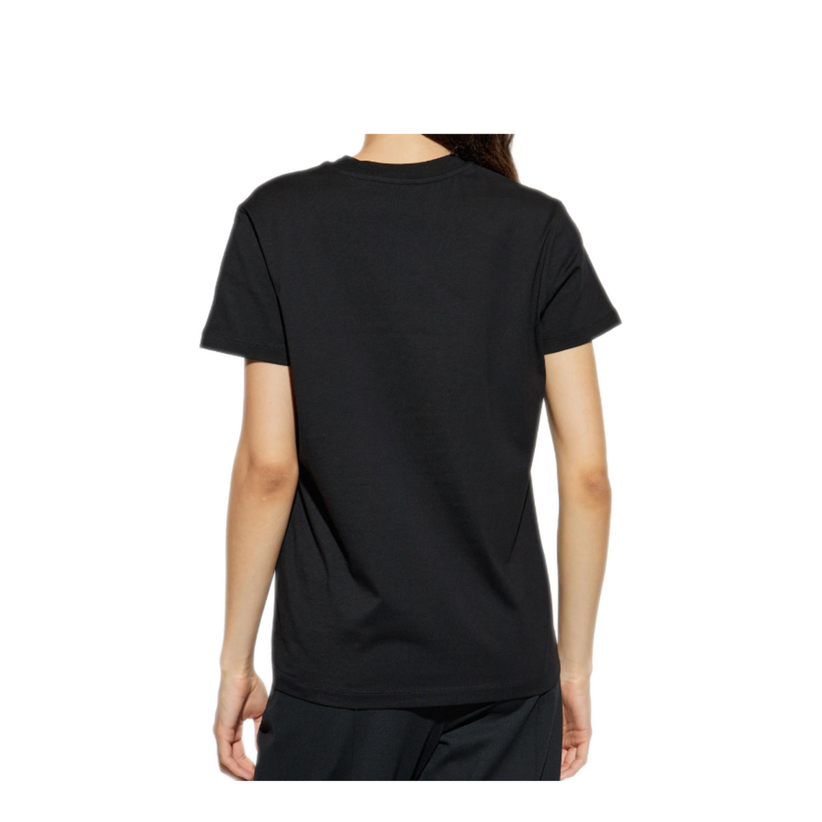 Black Embroidered Tonal Logo Cotton T-Shirt
