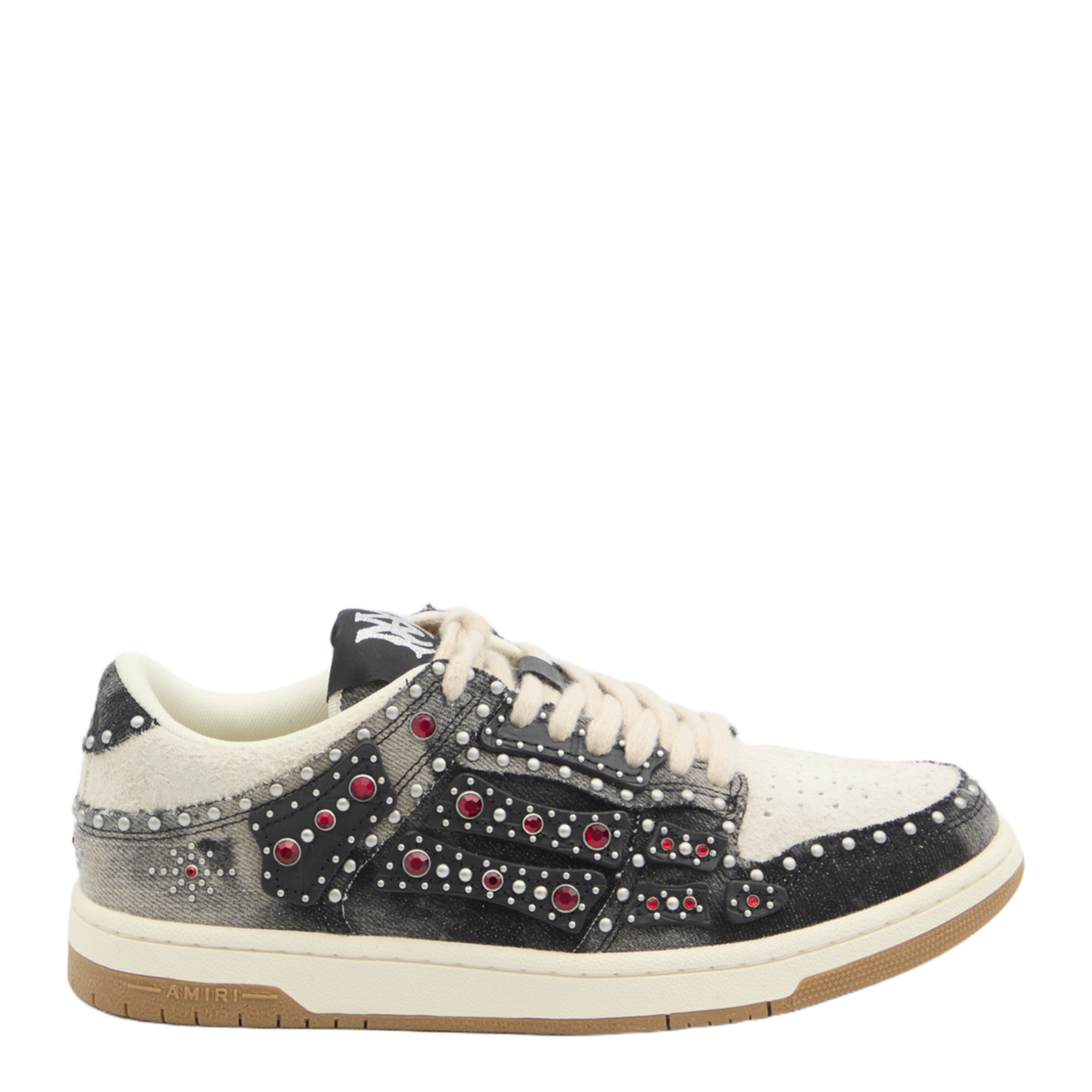 Skel Top Black Sneaker With Beads And Crystals