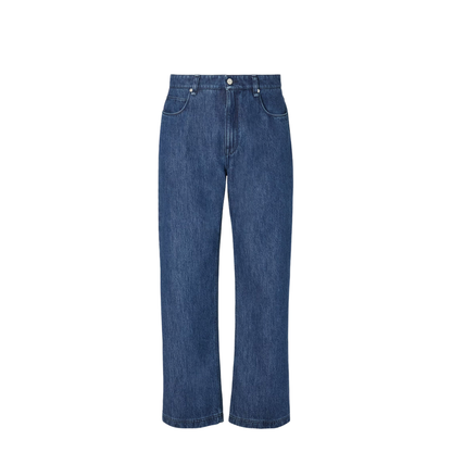 Blue Straight-Cut Jeans