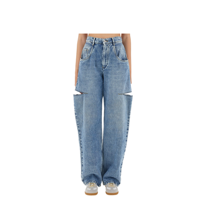 Denim Jeans with Slash Details