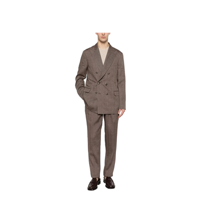 Linen and Virgin Wool Chevron Leisure Suit