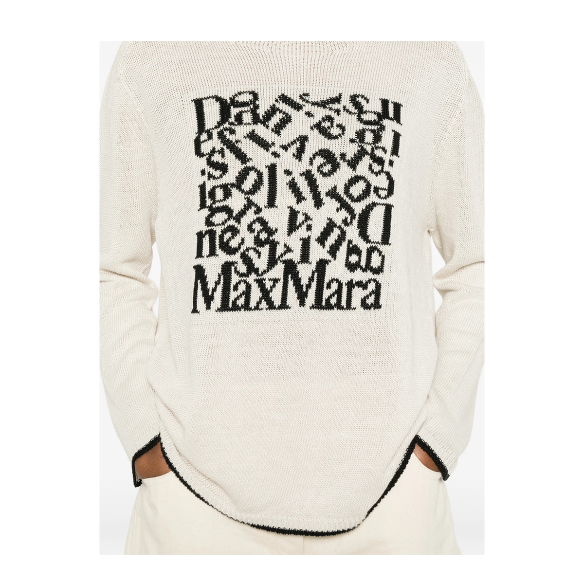MAYFEYR - Max Mara - Linen Sweater Embroidered Front - 2619361063600015
