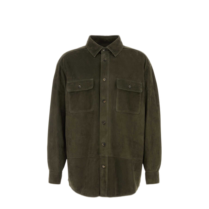 MAYFEYR - Loewe - Khaki Suede Overshirt - H526Y31L56KHAKIGREEN