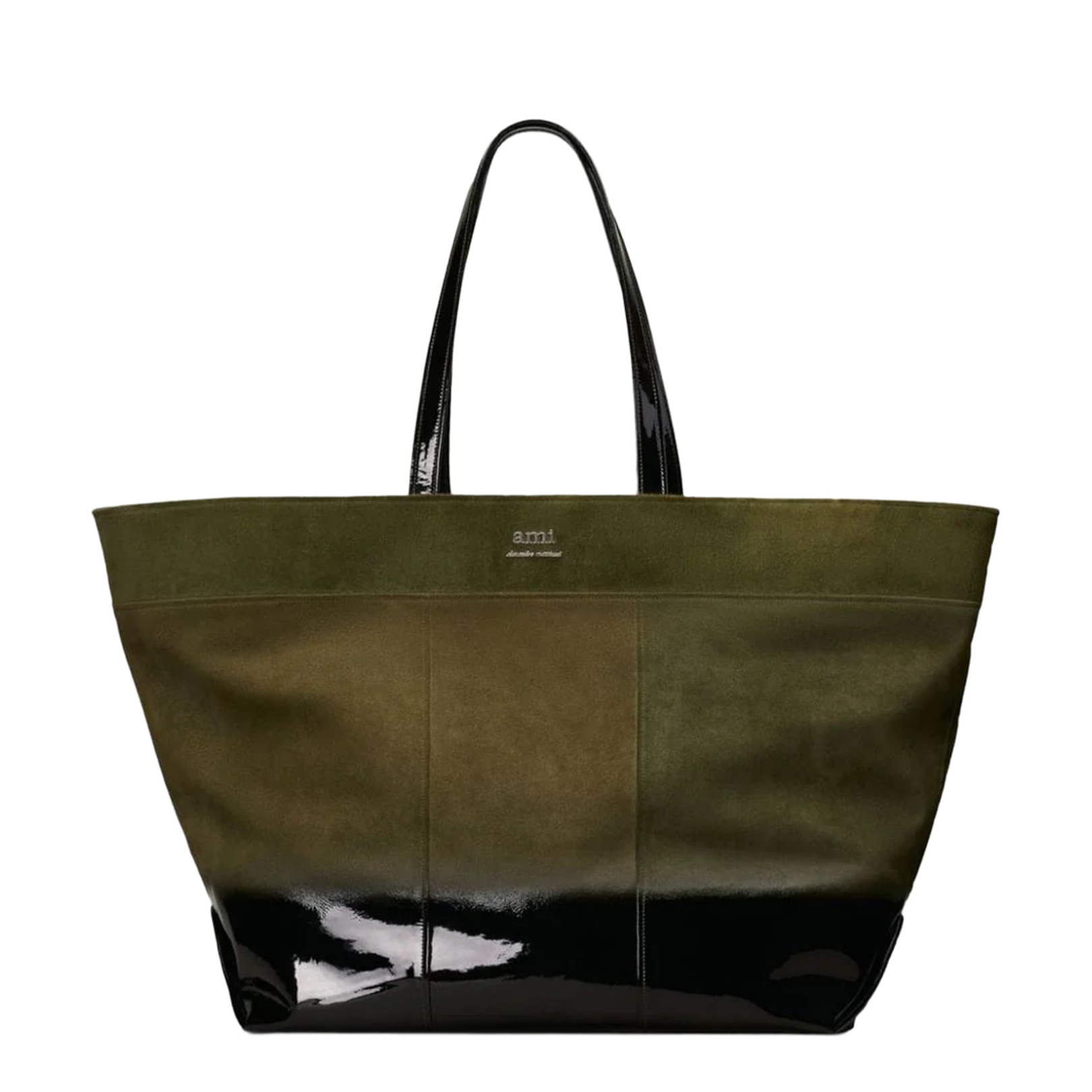 Olive Green Canvas Leather Linen Panelled Design Bag