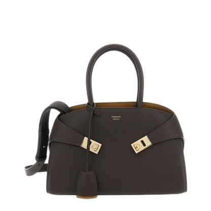 MAYFEYR - Ferragamo - Hug Small Shoulder Bag With Logo And Buckles - 2156080777524