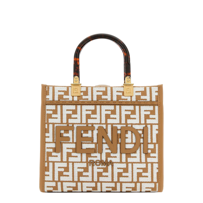 Peekaboo Small Canvas Top Handle Bags - Beige