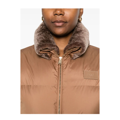 MAYFEYR - Fendi - Short Padded Down Jacket With Shearling Collar - FAN214AT8VF1T6O