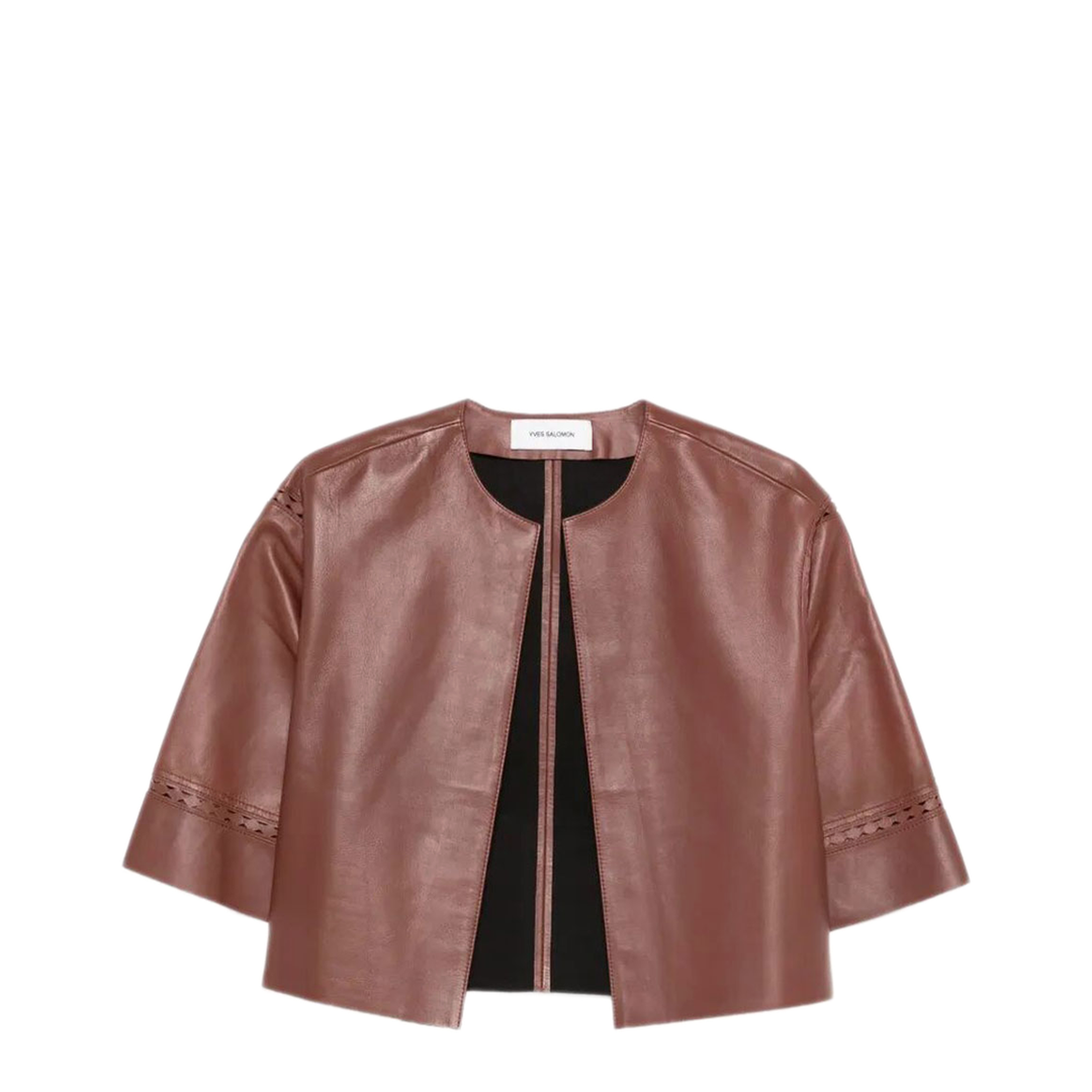 MAYFEYR - Yves Salomon - Laser Cut Leather Cropped Jacket - 26EYV22650APERA6088