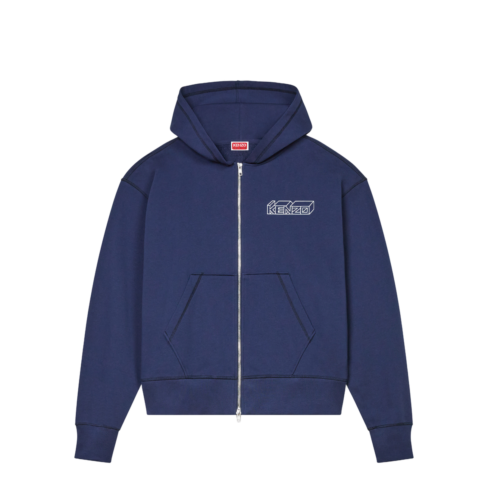 Logo Embroidered Zip-up Hoodie
