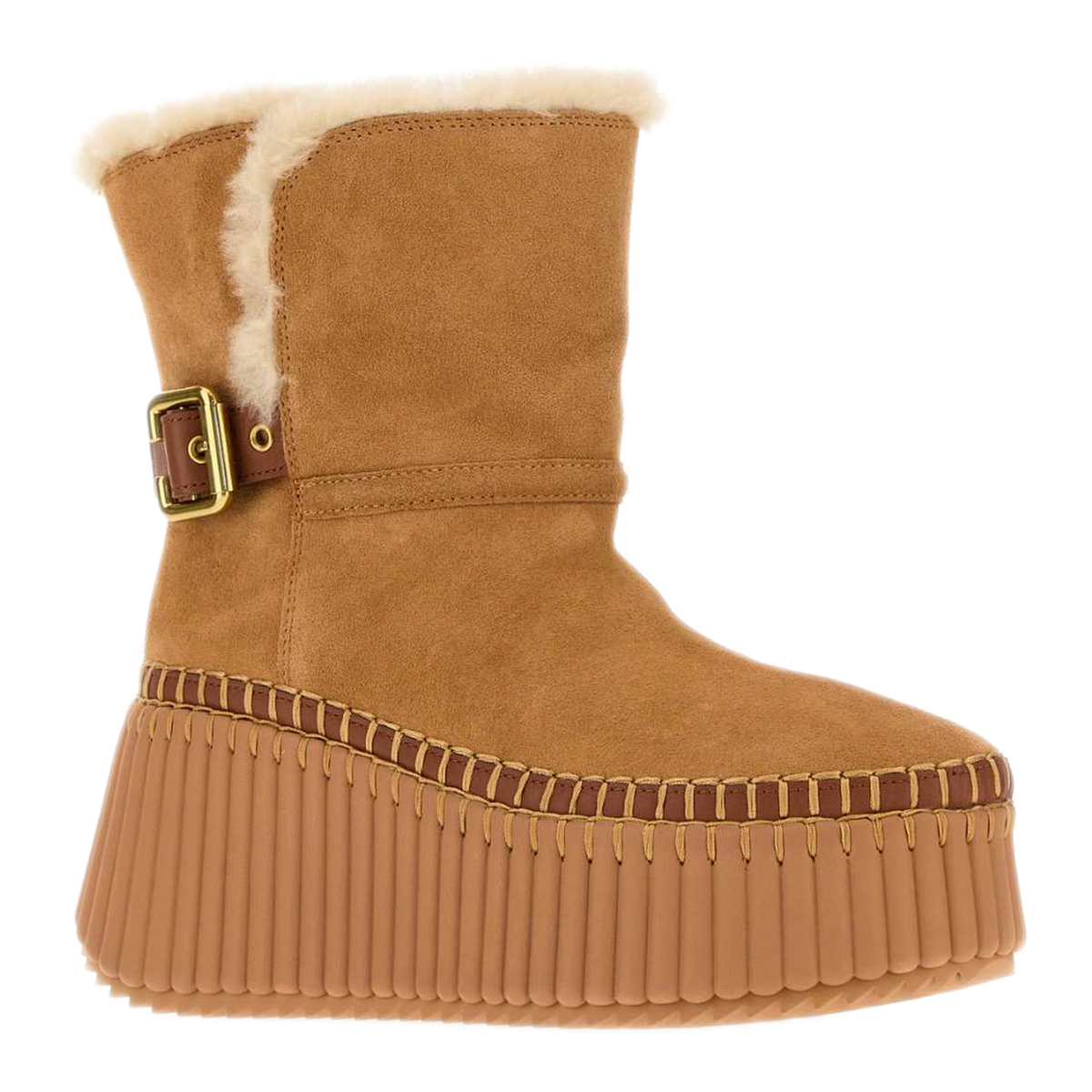 MAYFEYR - Chloè - Nama Caramel Suede Ankle Boots - CH26W14MTX207