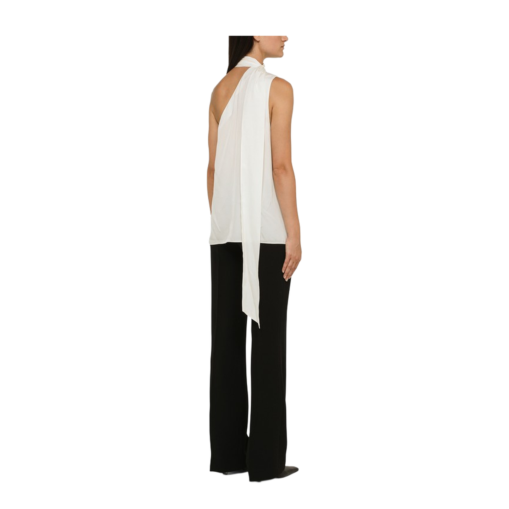 Cream Asymmetric Viscose Top