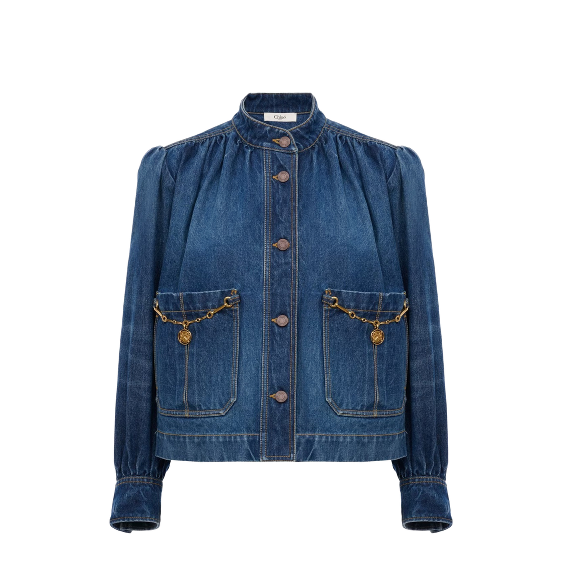 ジャケット・アウター 2000s chloe long arm black denim jacket Chloè Denim High Neck Gathered Jacket – MAYFEYR