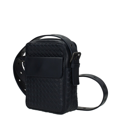 Intrecciato Small Leather Crossbody Bags - Black