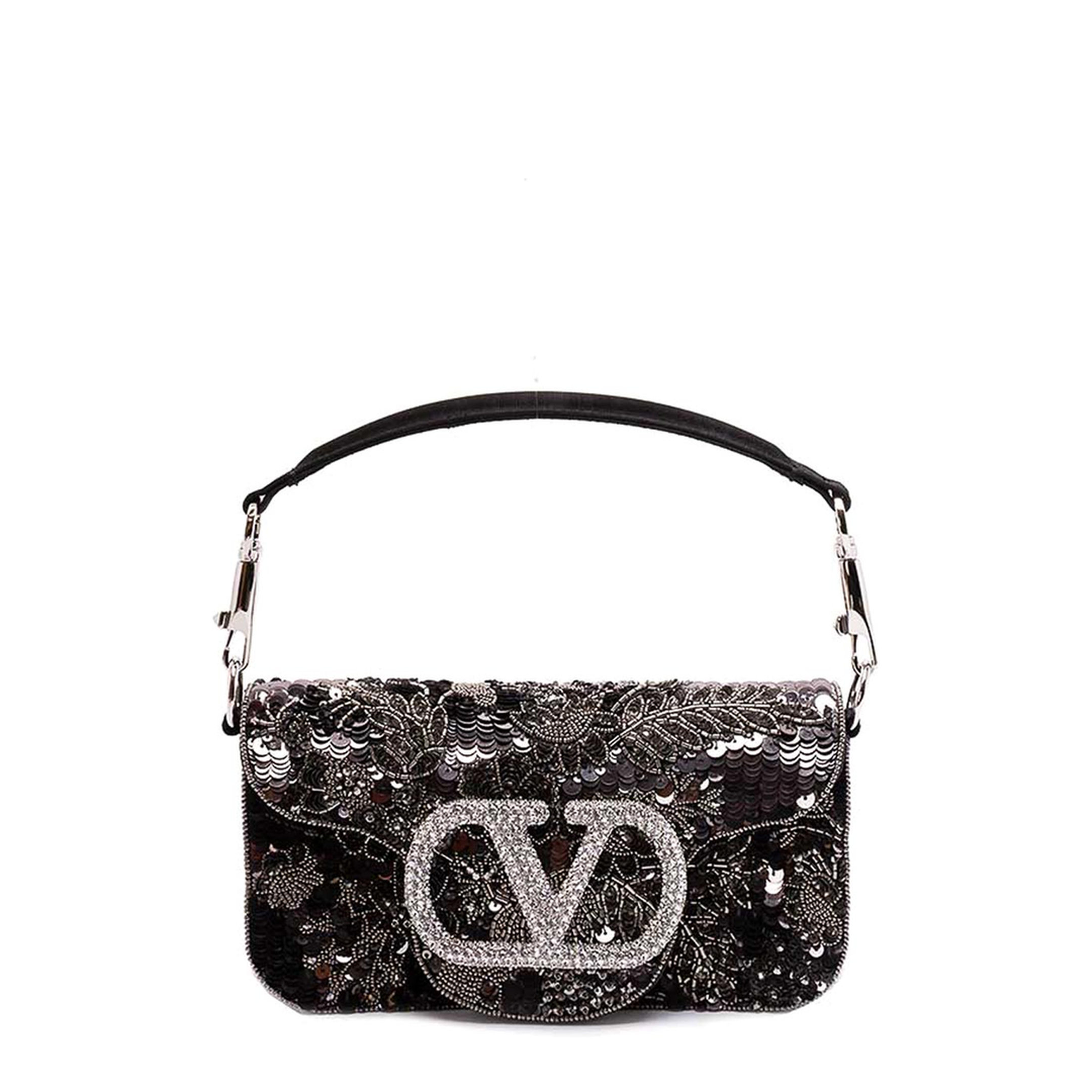 Embroidered Satin Crossbody Bag