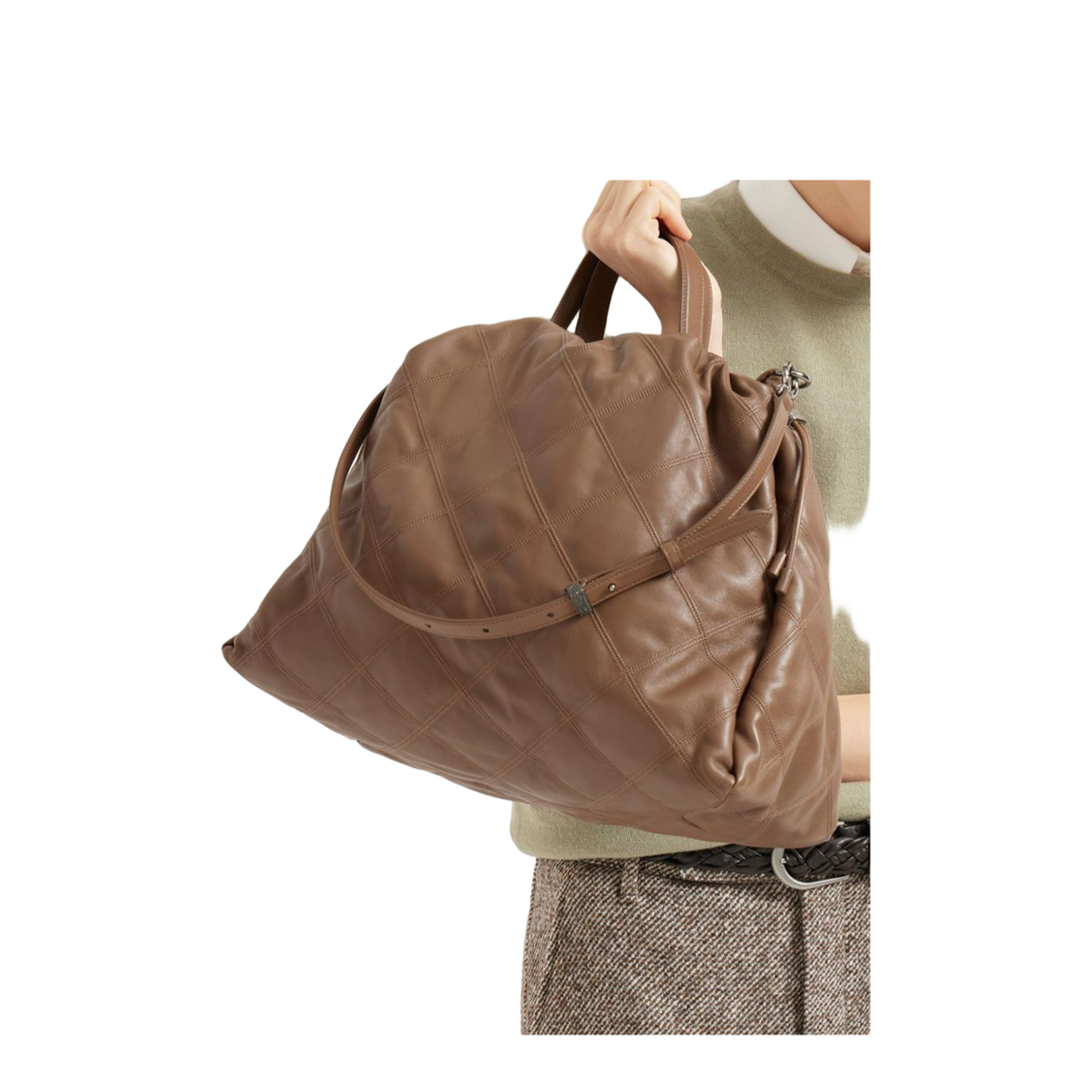 Nappa Mellow Large Shopper Bag in Chocolate