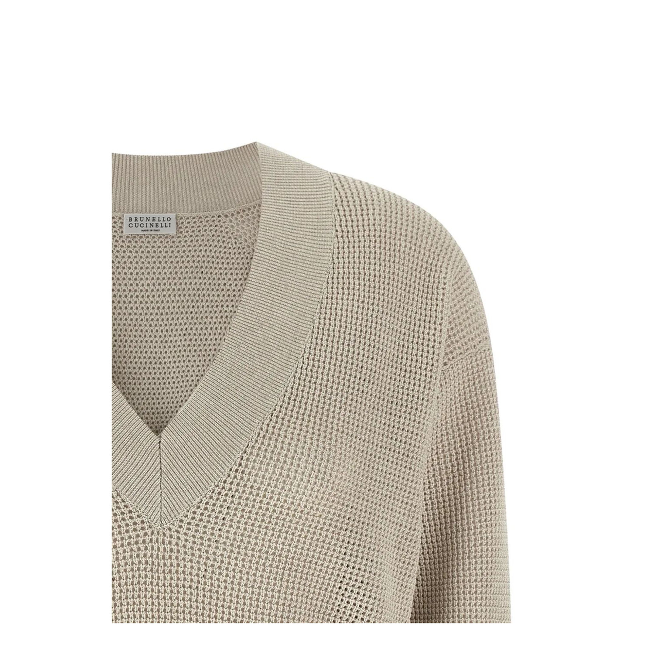 MAYFEYR - Brunello Cucinelli - Openwork V-Neck Sweater - MST263312