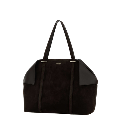 Dark Brown Suede Shopping Bag